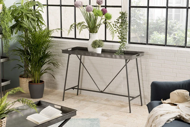 MACABANE HABY Table, Zinc, Anthracite, 111,5X41,5X76,5