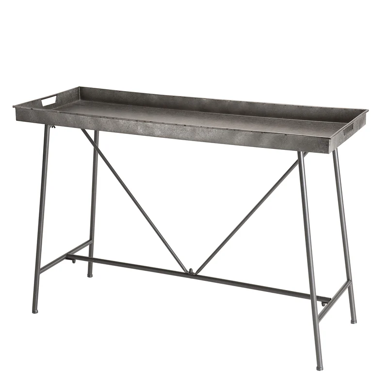 MACABANE HABY Table, Zinc, Anthracite, 111,5X41,5X76,5