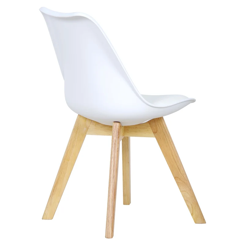 WOLTU 2 Chaises de Salle à Manger Cuisine/Salon chaises,Design en Similicuir et Bois Massif,Blanc BH29ws-2