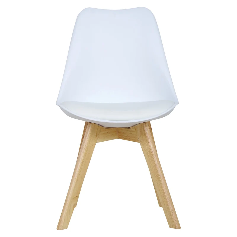 WOLTU 2 Chaises de Salle à Manger Cuisine/Salon chaises,Design en Similicuir et Bois Massif,Blanc BH29ws-2