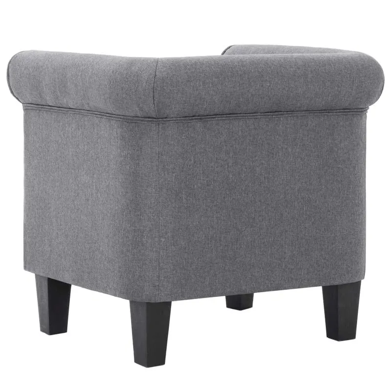 vidaXL Fauteuil avec Coussin Chaise de Salon Fauteuil de Salle de Séjour Chaise de Chambre à Coucher Intérieure Couloir Maion Gris Clair Polyester