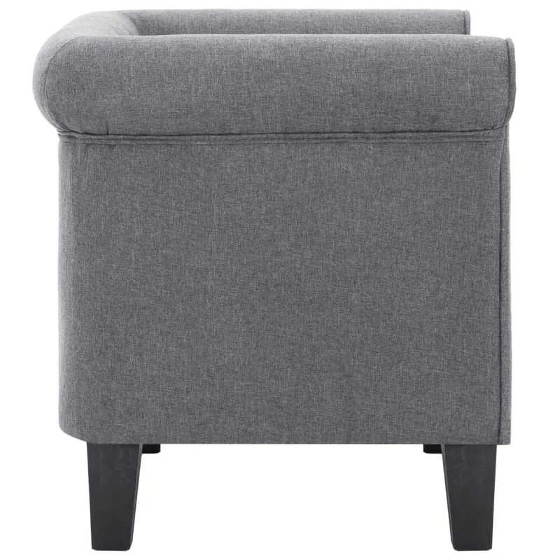 vidaXL Fauteuil avec Coussin Chaise de Salon Fauteuil de Salle de Séjour Chaise de Chambre à Coucher Intérieure Couloir Maion Gris Clair Polyester