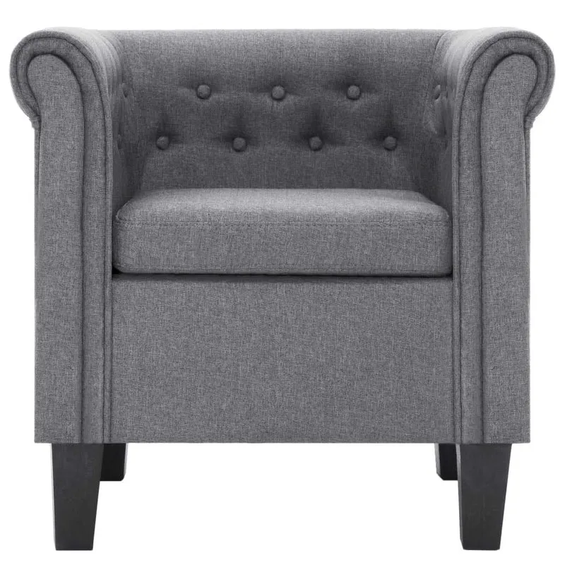 vidaXL Fauteuil avec Coussin Chaise de Salon Fauteuil de Salle de Séjour Chaise de Chambre à Coucher Intérieure Couloir Maion Gris Clair Polyester