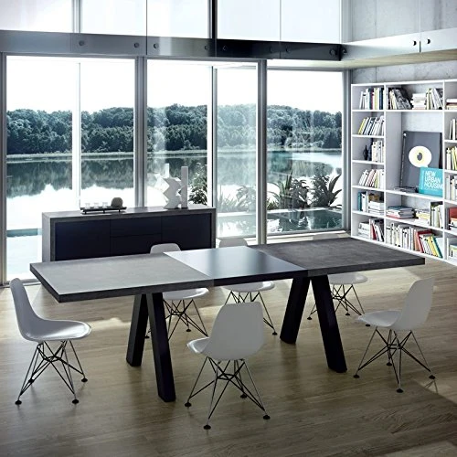 Paris Prix - Temahome - Table De Repas Extensible apex 200-250cm Béton & Noir Mat