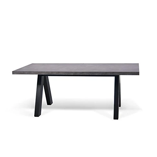 Paris Prix - Temahome - Table De Repas Extensible apex 200-250cm Béton & Noir Mat