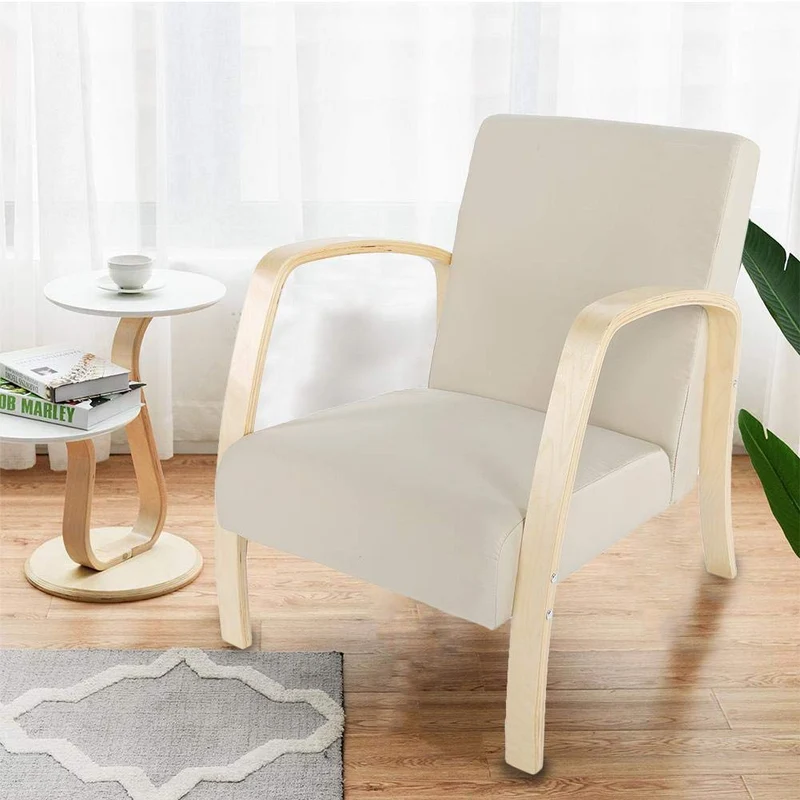 Estink Fauteuil en Bois, Fauteuil inclinable, Fauteuil en Bouleau Bois, Fauteuil de Jardin en Bois, pour extérieur, Jardin, Porche, Restaurant, Bar, hôtel, aménagement paysager, 60 x 67 x 78 cm