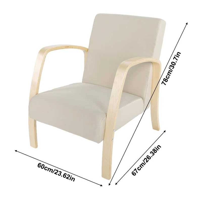 Estink Fauteuil en Bois, Fauteuil inclinable, Fauteuil en Bouleau Bois, Fauteuil de Jardin en Bois, pour extérieur, Jardin, Porche, Restaurant, Bar, hôtel, aménagement paysager, 60 x 67 x 78 cm
