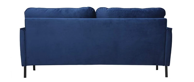 Miliboo Canapé 3 Places en Velours Bleu BEKA
