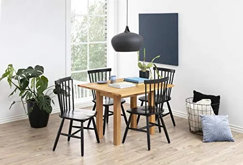AC Design Furniture Susanne Chaises de Salle à Manger, Bois, Noir, L: 48 x l: 48,5 x H: 86 cm