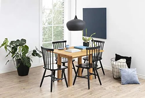AC Design Furniture Susanne Chaises de Salle à Manger, Bois, Noir, L: 48 x l: 48,5 x H: 86 cm