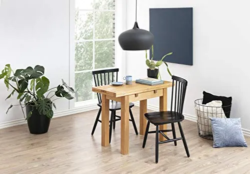 AC Design Furniture Susanne Chaises de Salle à Manger, Bois, Noir, L: 48 x l: 48,5 x H: 86 cm