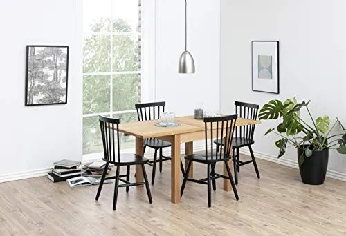 AC Design Furniture Susanne Chaises de Salle à Manger, Bois, Noir, L: 48 x l: 48,5 x H: 86 cm