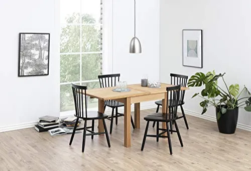 AC Design Furniture Susanne Chaises de Salle à Manger, Bois, Noir, L: 48 x l: 48,5 x H: 86 cm