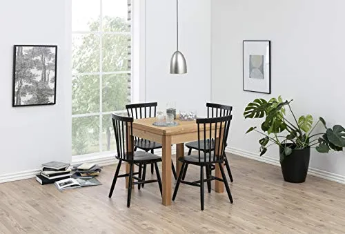 AC Design Furniture Susanne Chaises de Salle à Manger, Bois, Noir, L: 48 x l: 48,5 x H: 86 cm