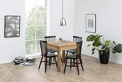 AC Design Furniture Susanne Chaises de Salle à Manger, Bois, Noir, L: 48 x l: 48,5 x H: 86 cm