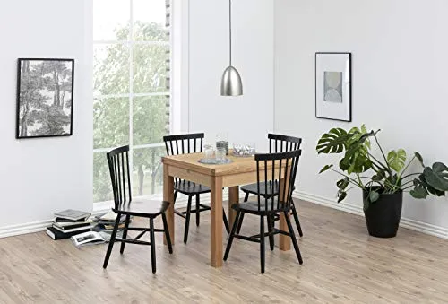 AC Design Furniture Susanne Chaises de Salle à Manger, Bois, Noir, L: 48 x l: 48,5 x H: 86 cm