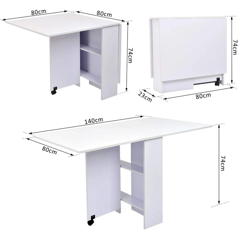 Table de cuisine salle a manger pliable amovible tres pratique en panneaux de particules