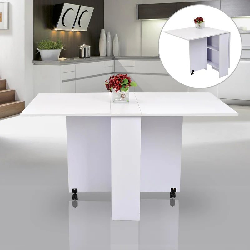 Table de cuisine salle a manger pliable amovible tres pratique en panneaux de particules
