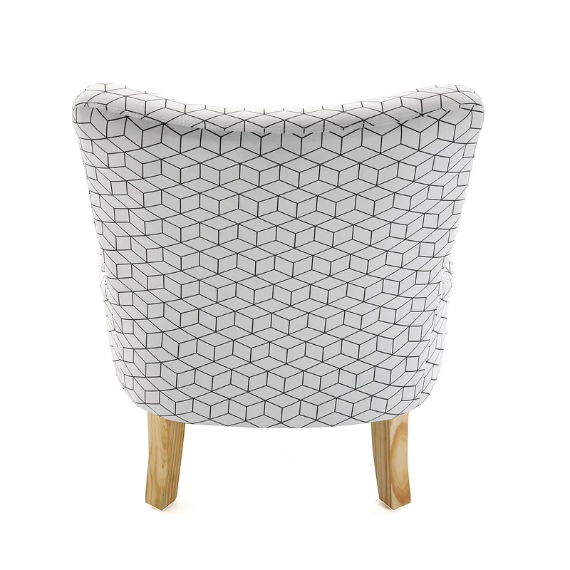Versa 19500952 - Fauteuil avec Motif géométrique Cubes, Couleur Gris