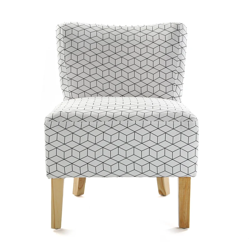 Versa 19500952 - Fauteuil avec Motif géométrique Cubes, Couleur Gris