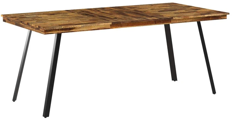 vidaXL Table Salle à Manger Teck Recyclé et Acier Table à Manger Cuisine