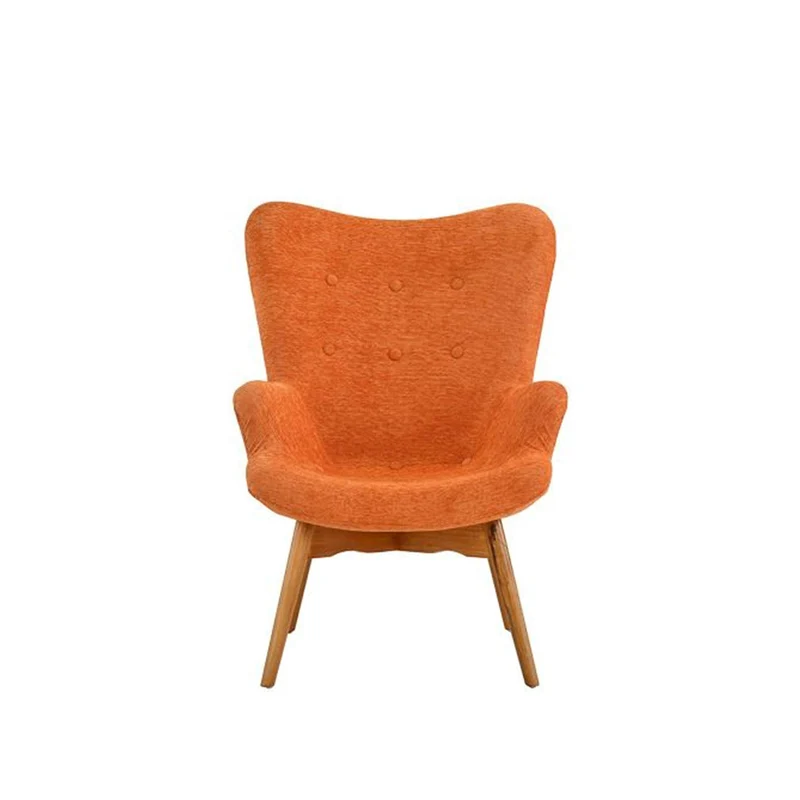 BHDesign Sylvia - Fauteuil Moderne scandinave - Tissu - Coloris Orange