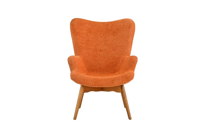 BHDesign Sylvia - Fauteuil Moderne scandinave - Tissu - Coloris Orange