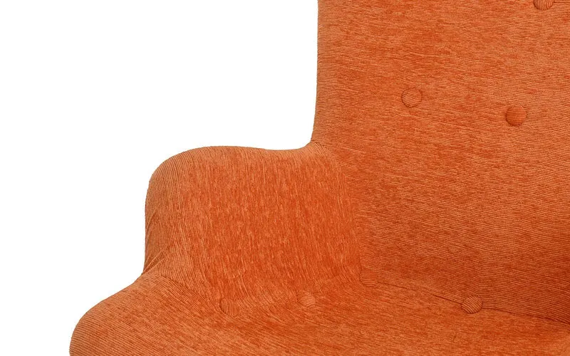 BHDesign Sylvia - Fauteuil Moderne scandinave - Tissu - Coloris Orange