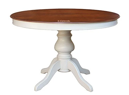 Arteferretto Table à Manger Extensible Bicolore - diamètre 100 cm