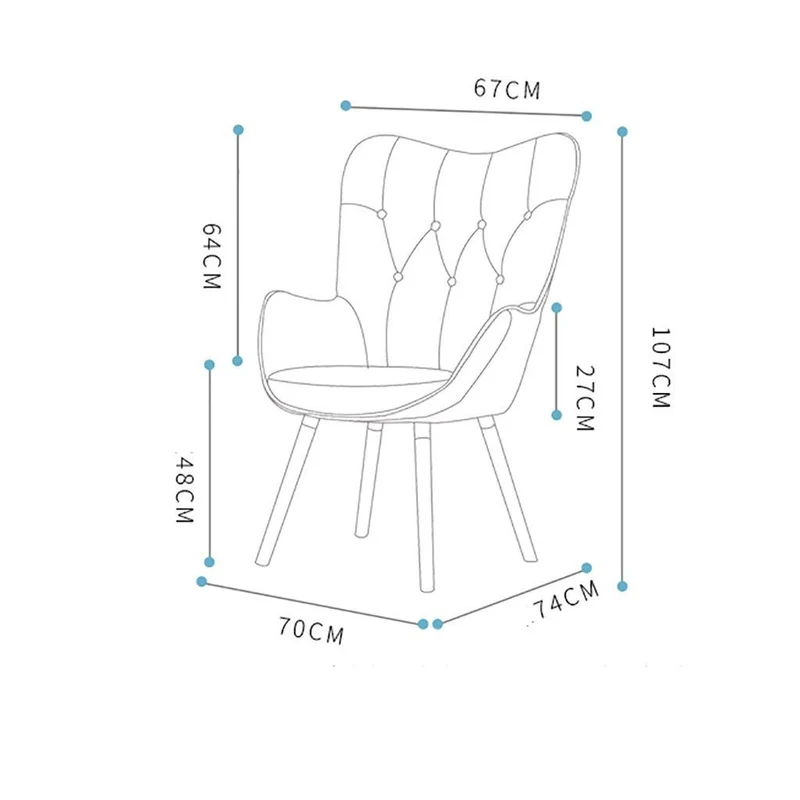LH Meuble rembourré de Salon de Chaise de Sofa d'accoudoir Confortable Confortable de Tissu d'accent, Lin capitonné de Bouton de Fauteuil Confortable Moderne (Color : Gray)