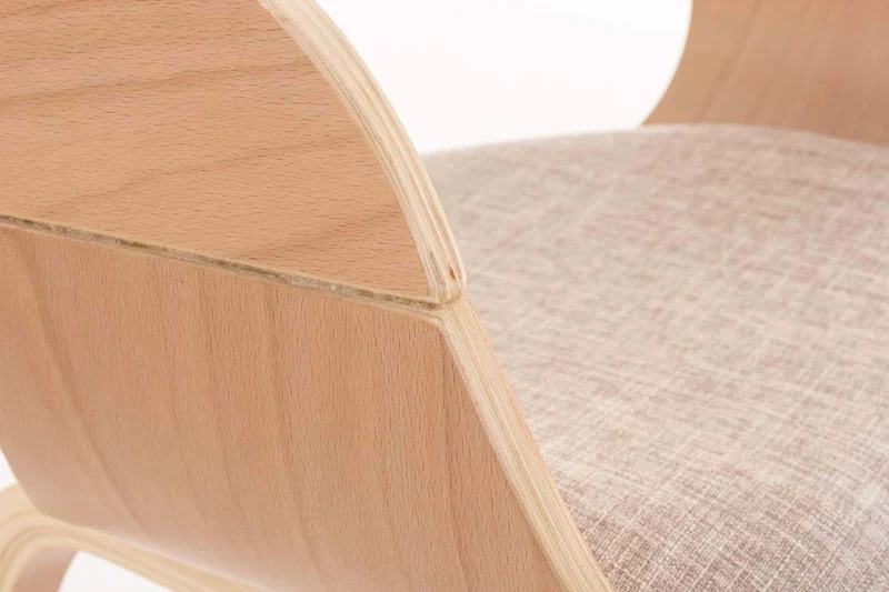 CLP Chaise Design Retro Kingston Tissu I Chaise de Salle à Manger Scandinave Accoudoir Ergonomique I Assise et Dossier Rembourrés I Couleur: Nature/crème