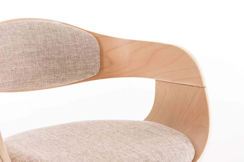 CLP Chaise Design Retro Kingston Tissu I Chaise de Salle à Manger Scandinave Accoudoir Ergonomique I Assise et Dossier Rembourrés I Couleur: Nature/crème