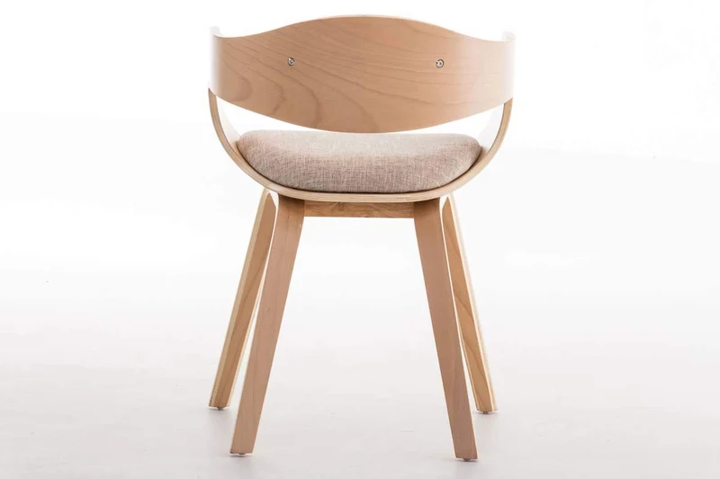 CLP Chaise Design Retro Kingston Tissu I Chaise de Salle à Manger Scandinave Accoudoir Ergonomique I Assise et Dossier Rembourrés I Couleur: Nature/crème