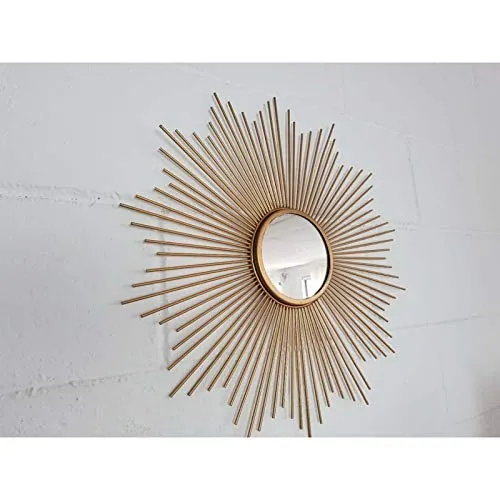 Miroir mural décoratif Doré Métal Verre 55 cm A