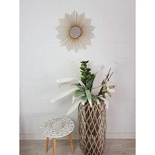 Miroir mural décoratif Doré Métal Verre 55 cm A