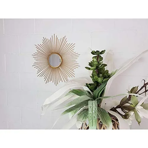 Miroir mural décoratif Doré Métal Verre 55 cm A