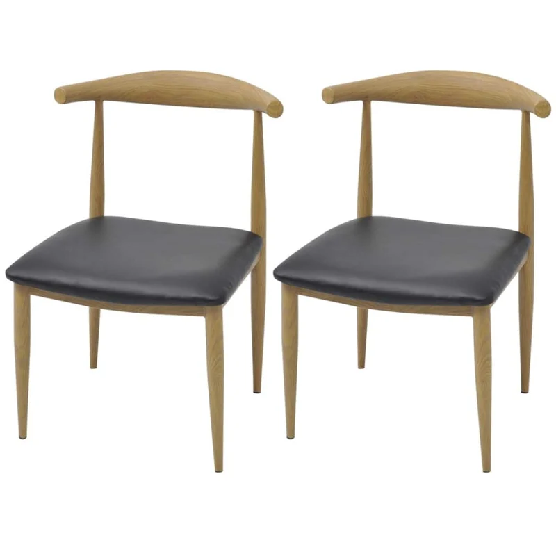 binzhoueushopping chaises pour Salon, DE Salle à Manger Noires, Cuir Artificiel,2 unités 50 x 52 x 78 cm