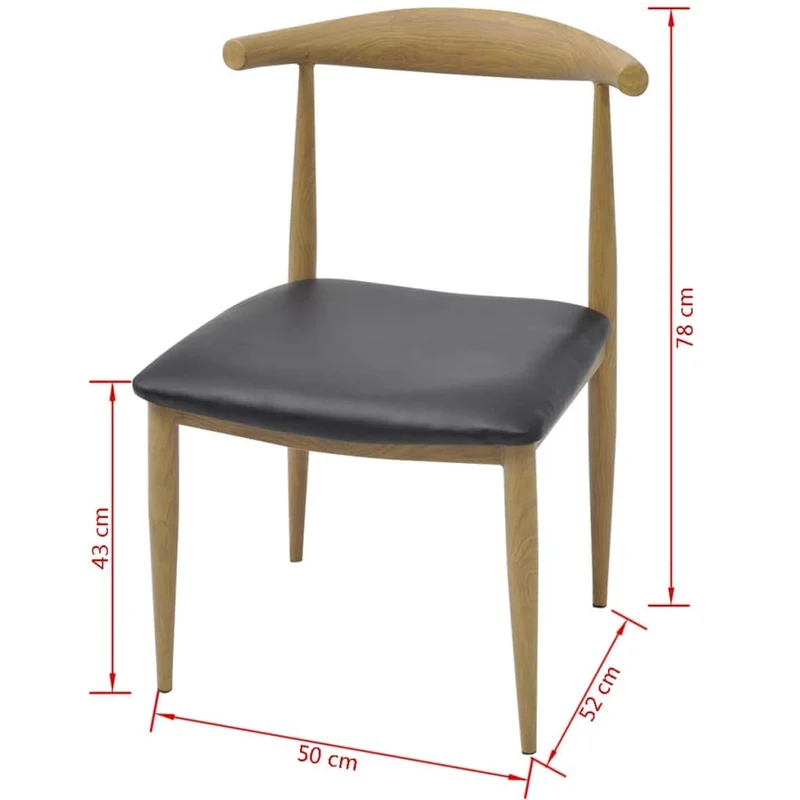 binzhoueushopping chaises pour Salon, DE Salle à Manger Noires, Cuir Artificiel,2 unités 50 x 52 x 78 cm