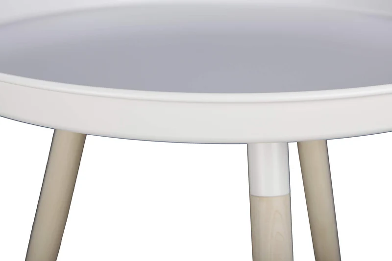 Nordifra - Table Basse Ronde en métal Blanc - Design scandinave Sticks 630