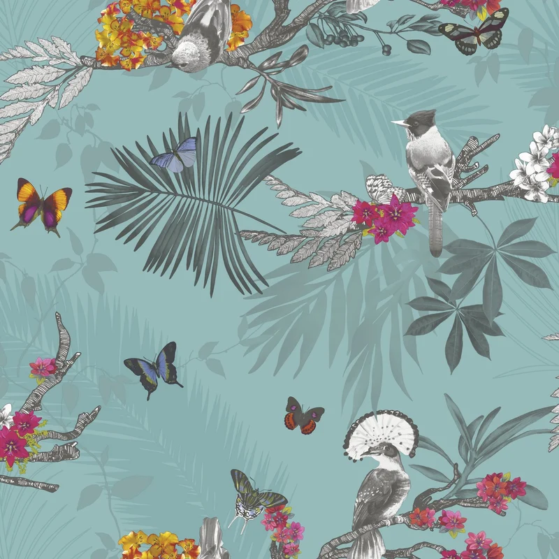 Arthouse 661205 Collection Enchantment Papier peint, Türkis, 53 cm x 10.05 m