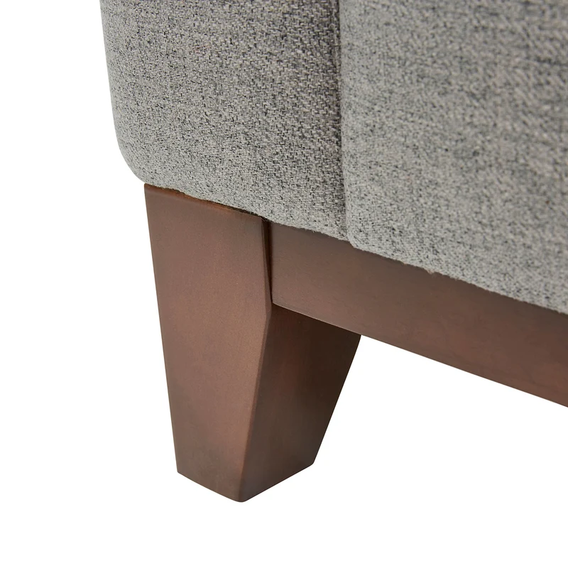 Marque Amazon - Rivet North End - Causeuse moderne à structure en bois visible, largeur 150 cm, Gris tissé