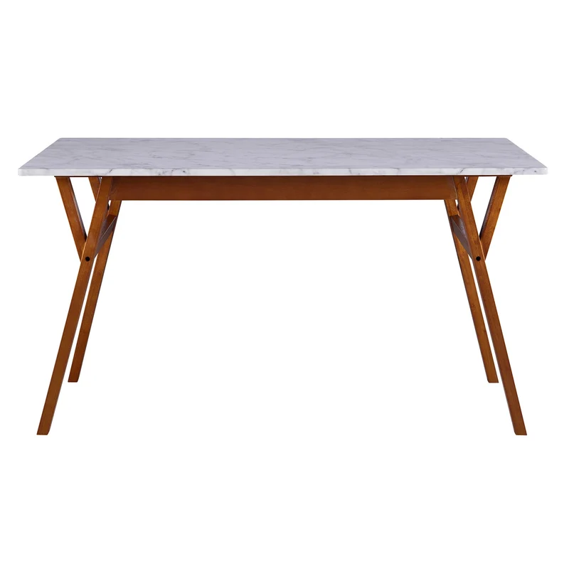 Versanora - Ashton rectangulaire à Manger Faux marbre Table- / Noyer VNF-00079W