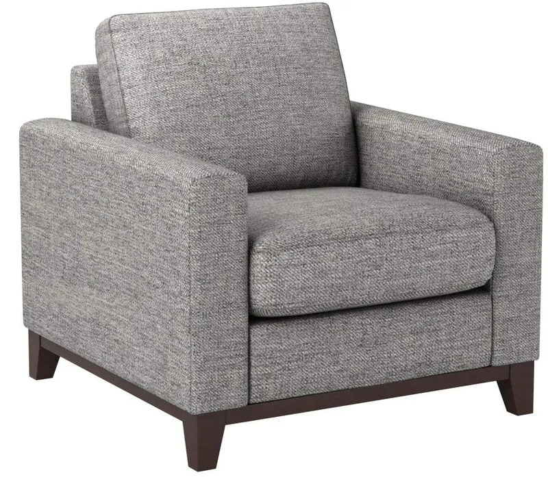 Marque Amazon - Rivet North End - Fauteuil d'appoint moderne à structure en bois visible, Gris tissé