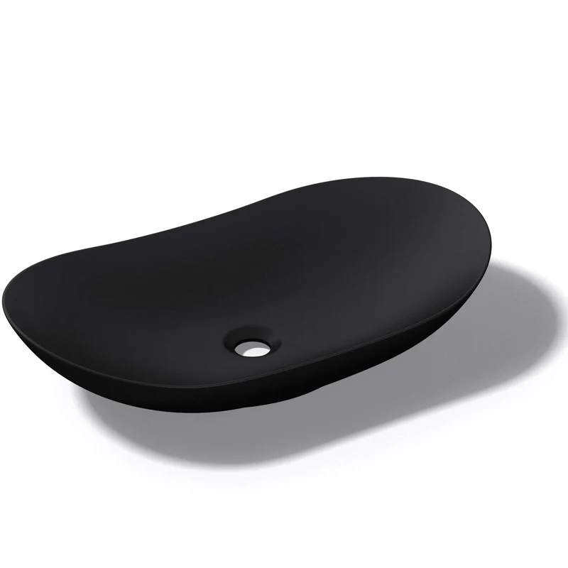 Lavabo vasque à poser noir 63cm lave main Sogood Bruxelles858B 63x36,5x14cm