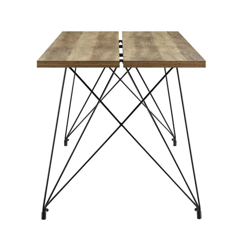 [en.CASA] Table à Manger Table de Salle à Manger Table de Cuisine Table de Bureau pour 6 Personnes Acier revêtu par Poudre MDF furniert 178cm x 78cm x 77cm Effet Bois