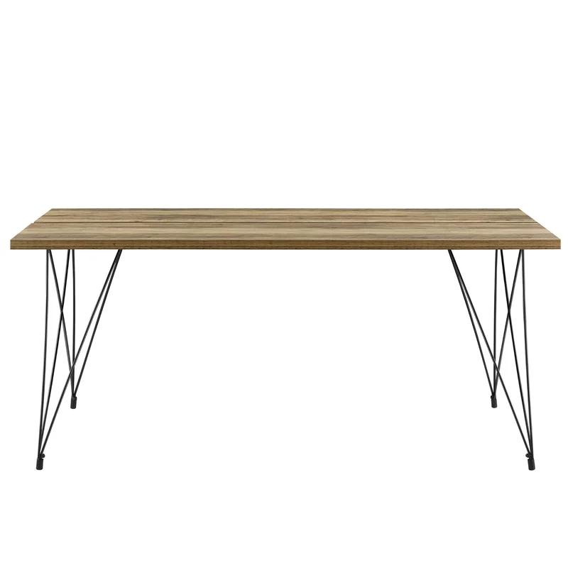 [en.CASA] Table à Manger Table de Salle à Manger Table de Cuisine Table de Bureau pour 6 Personnes Acier revêtu par Poudre MDF furniert 178cm x 78cm x 77cm Effet Bois