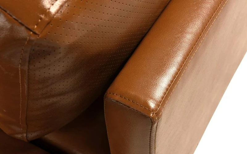 BHDesign LOFT - Canapé d'angle Moderne Contemporain - Cuir - Marron Clair
