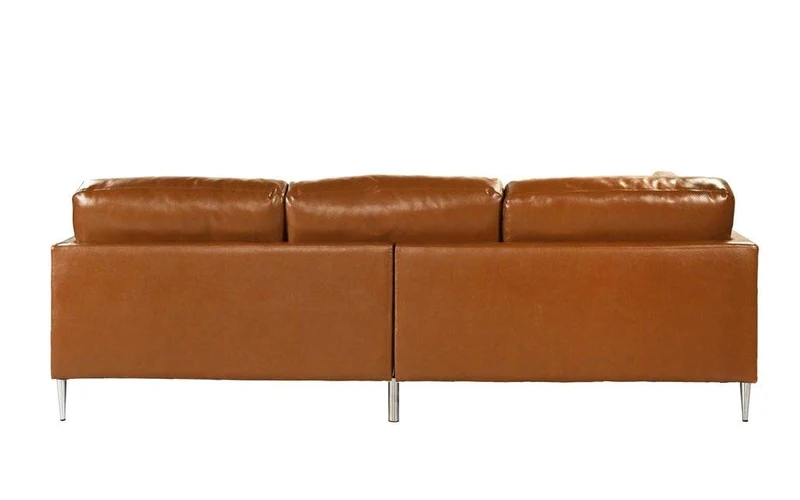 BHDesign LOFT - Canapé d'angle Moderne Contemporain - Cuir - Marron Clair