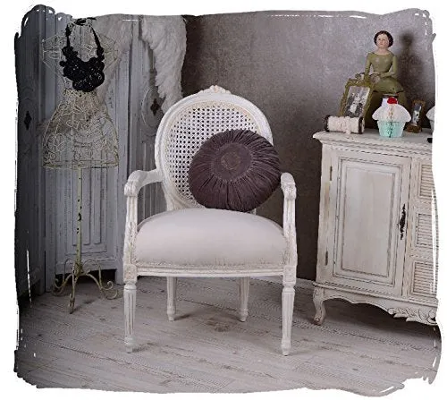 ROYAL MÉDAILLON FAUTEUIL LOUIS XVI STYLE FILET BLANC PALAZZO EN EXCLUSIVITÉ