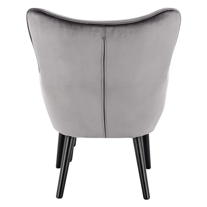 WOLTU SKS22dgr Fauteuil de détente Fauteuil Relaxant en Velours et Bois Massif Fauteuil TV avec Tabouret Repose-Pieds,Gris Foncé